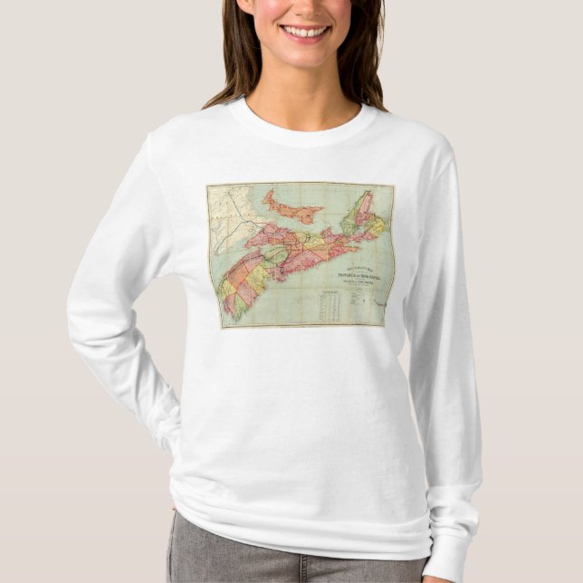 Mackinlay's map of the Province of Nova Scotia 4 T-Shirt (Front)