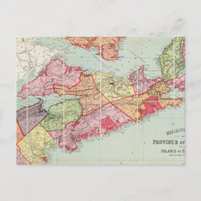 Mackinlay's map of the Province of Nova Scotia Postcard (Front)