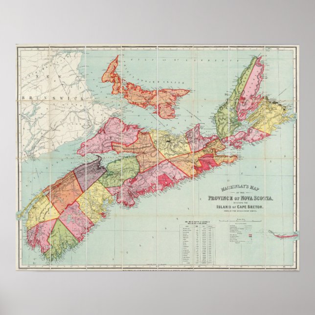 Mackinlay's map of the Province of Nova Scotia Poster (Front)