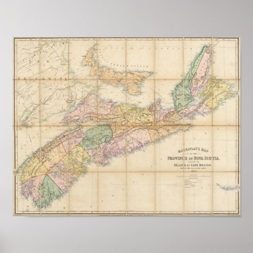Mackinlays map of the Province of Nova Scotia Poster