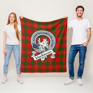 MacKinnon Clan Badge Tartan Plaid Fleece Blanket