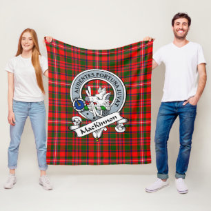 MacKinnon Modern Clan Badge Tartan Plaid Fleece Blanket