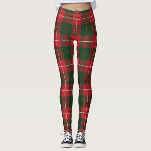 Mackinnon Plaid Tartan Scottish Clan Pattern Leggings