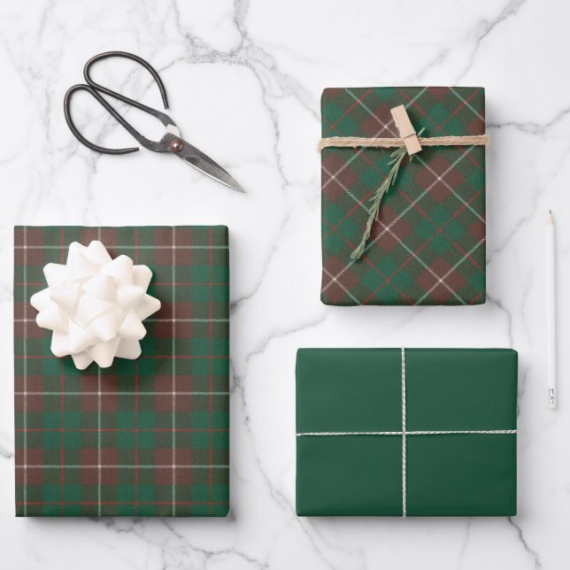 MacKinnon Scottish Clan Tartan Wrap  Wrapping Paper Sheets (Front)