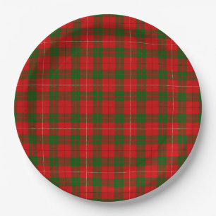 MacKinnon tartan red green plaid Paper Plates