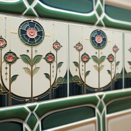 Mackintosh Art Deco Abstract Floral Wall Decor Cer Ceramic Tile