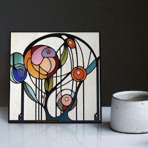 Mackintosh Art Deco Abstract Floral Wall Decor Cer Ceramic Tile