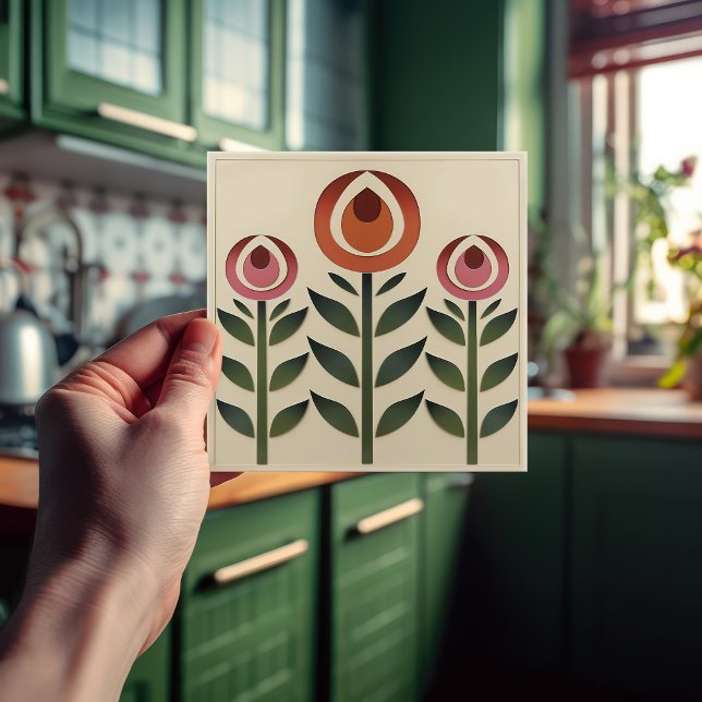 Mackintosh Art Deco Abstract Floral Wall Decor Cer Ceramic Tile (Creator Uploaded)