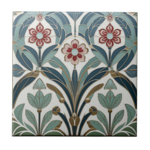 Mackintosh Art Deco Abstract Floral Wall Decor Ceramic Tile