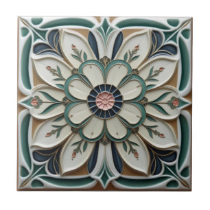 Mackintosh Art Deco Abstract Floral Wall Decor Ceramic Tile