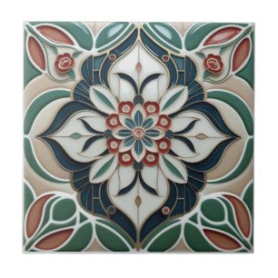 Mackintosh Art Deco Abstract Floral Wall Decor Ceramic Tile
