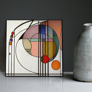 Mackintosh Art Deco Abstract Floral Wall Decor Ceramic Tile