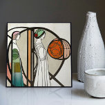 Mackintosh Art Deco Abstract Floral Wall Decor Ceramic Tile<br><div class="desc">This ceramic tile features bold geometric shapes and intricate floral patterns reminiscent of the iconic style of Mackintosh. He was a prominent Scottish architect, designer, and artist of the Art Nouveau movement. Clean lines, geometric shapes, and a strong sense of symmetry characterize his work. These elements are beautifully represented in...</div>