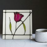 Mackintosh Art Deco Abstract Red Rose Floral Ceramic Tile<br><div class="desc">This ceramic tile features bold geometric shapes and intricate floral patterns reminiscent of the iconic style of Mackintosh. He was a prominent Scottish architect, designer, and artist of the Art Nouveau movement. Clean lines, geometric shapes, and a strong sense of symmetry characterize his work. These elements are beautifully represented in...</div>