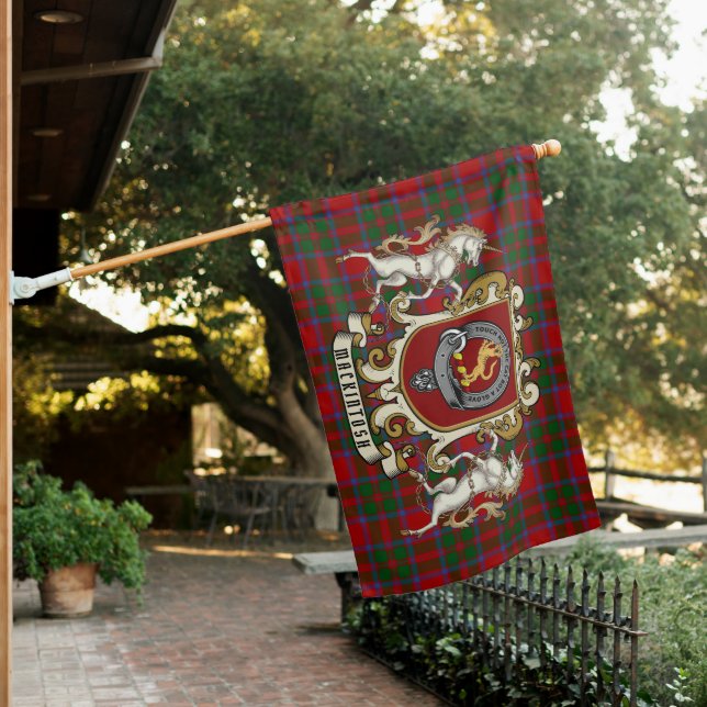 Mackintosh Clan Badge & Tartan Personalized House  House Flag (In SItu)