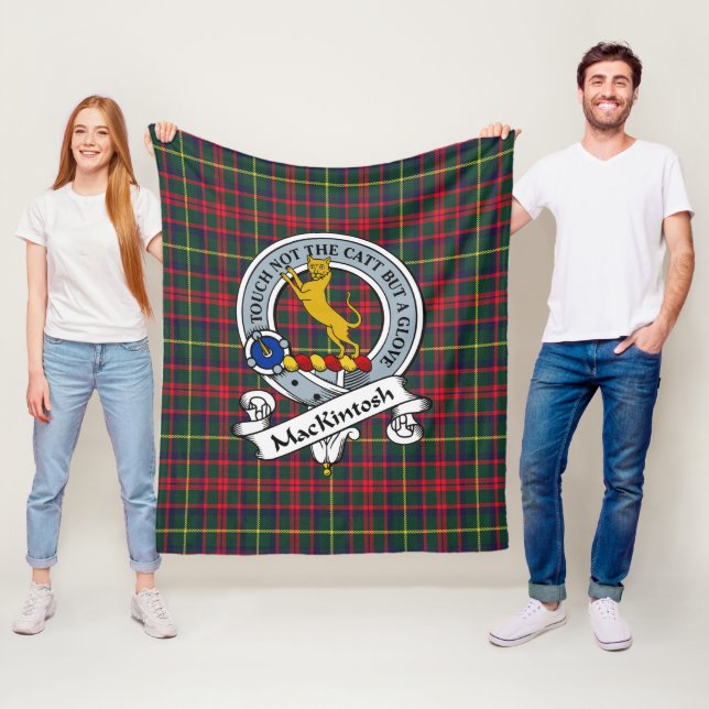 MacKintosh Hunting Modern Clan Badge Tartan Plaid Fleece Blanket (In Situ)