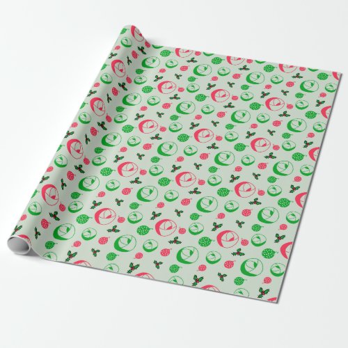 Mackintosh Rose Christmas Wrapping Paper Green