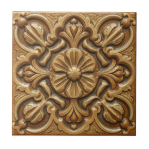 Mackintosh Rose Faux Relief Arts & Crafts Repro Ceramic Tile