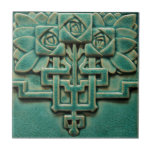 Mackintosh Rose Faux Relief Arts & Crafts Repro Ceramic Tile<br><div class="desc">Gorgeous color and dimensional look to this rustic tile. Copied from an original antique more than 100 years old, this Arts & Crafts period tile is perfect for craftsman, bungalow, mission, and shabby chic decorating styles. It also shows some Asian influence. The color is shades of turquoise blue on natural....</div>