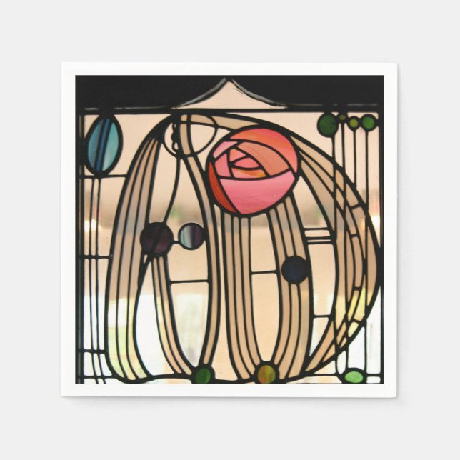 Mackintosh - Stained Glass Window, The Hill House Napkins (Front)