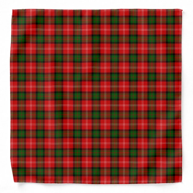 MacKintosh tartan red green plaid Bandana (Front)