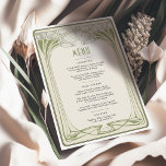 Mackintosh Trees in Bloom Vintage Wedding Menus Invitation<br><div class="desc">Experience the elegance of vintage design with our Mackintosh-inspired "Trees in Bloom" wedding menu card. Two abstract trees frame the wedding details, their branches and blossoms elegantly intertwined. These Trees in Bloom are more than mere decoration; they symbolize the growing connection and deep roots that form the foundation of a...</div>