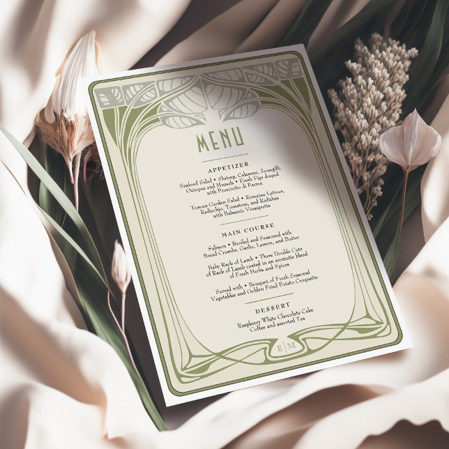 Mackintosh Trees in Bloom Vintage Wedding Menus Invitation (Creator Uploaded)