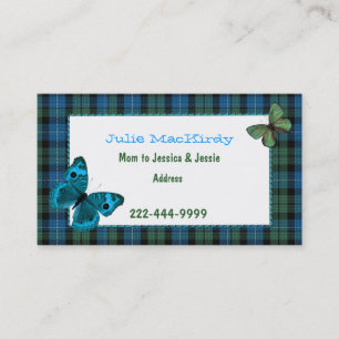 MacKirdy Plaid with Butterflies Custom Mommy Card