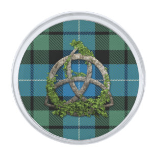 MacKirdy Tartan And Celtic Trinity Knot Silver Finish Lapel Pin