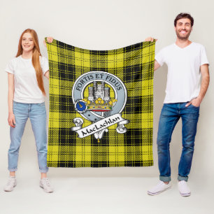 MacLachlan Clan Badge Tartan Plaid Fleece Blanket