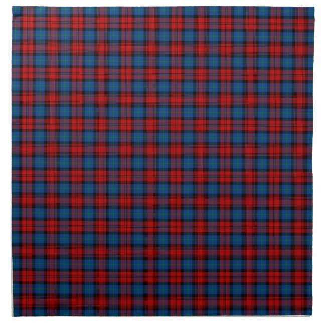 MacLachlan Clan Royal Blue and Red Scottish Tartan Napkin (Front)