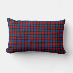 MacLachlan Clan Tartan Royal Blue and Red Plaid Lumbar Pillow