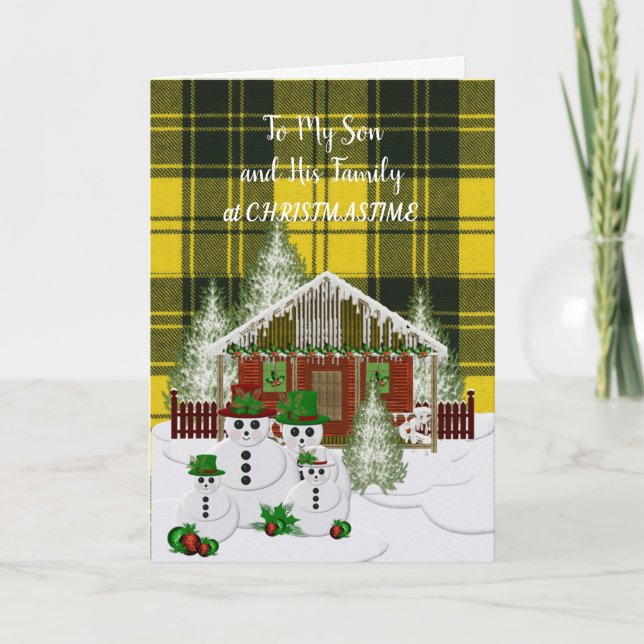 MacLachlan Dress Tartan Christmas Holiday Card (Front)