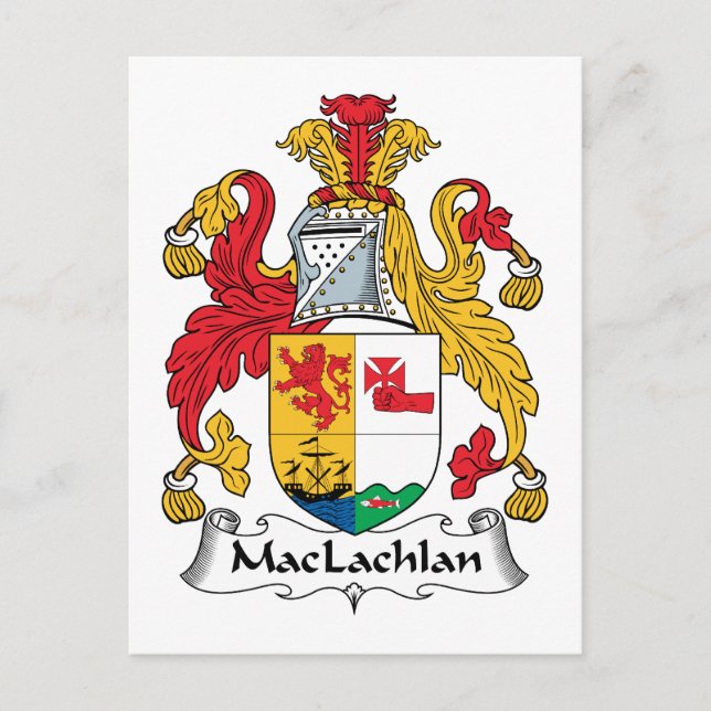 MacLachlan Family Crest Postcard (Front)