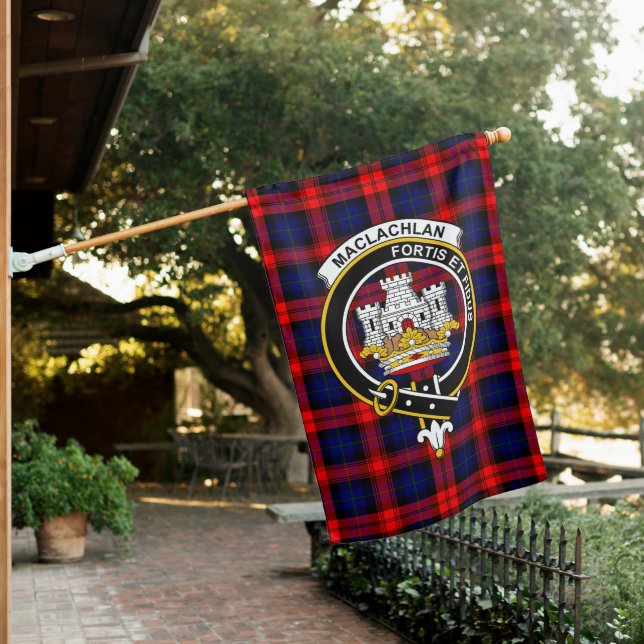MacLachlan Modern Tartan Flag Clan Badge (In SItu)