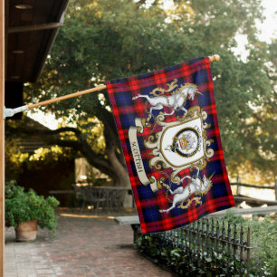 MacLachlan Modern Tartan Flag Clan Badge With Lion
