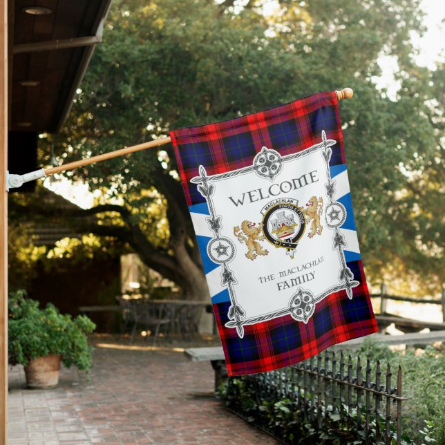 MacLachlan Modern Tartan Garden Flag - Tartan Flag (In SItu)