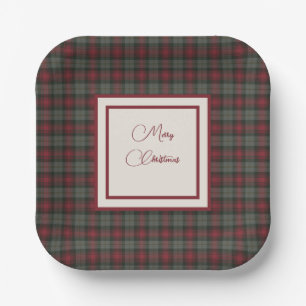 MacLachlan Scottish Tartan Christmas Paper Plates