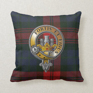 MacLachlan Tartan & Badge Throw Pillow