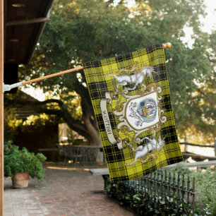 MacLachlan Tartan Flag Clan Badge Lion Scottish