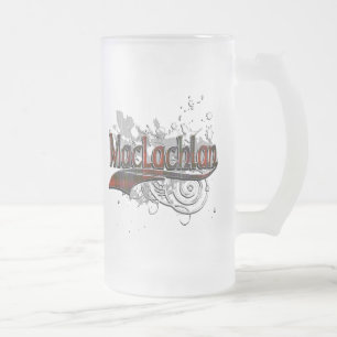 MacLachlan Tartan Grunge Frosted Glass Beer Mug