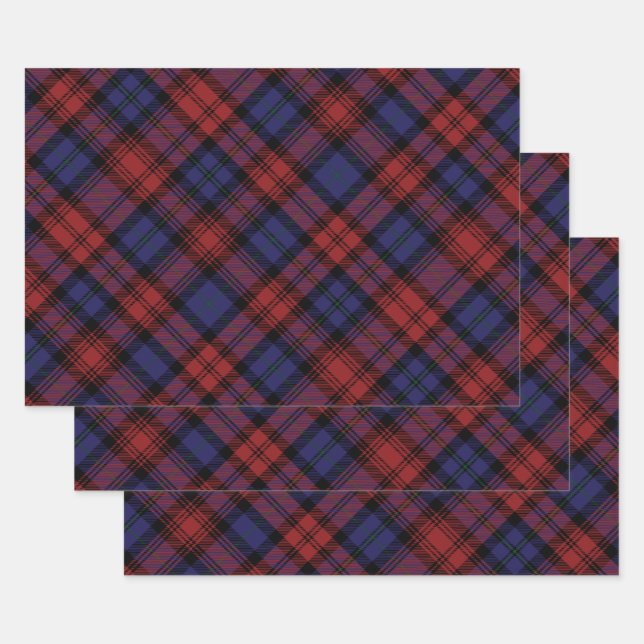 MacLachlan Tartan Plaid Pattern Holiday Wrapping Paper Sheets (Set)