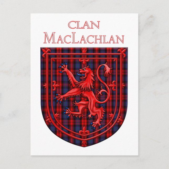 Maclachlan Tartan Scottish Plaid Lion Rampant Postcard (Front)