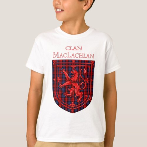 Maclachlan Tartan Scottish Plaid Lion Rampant T_Shirt