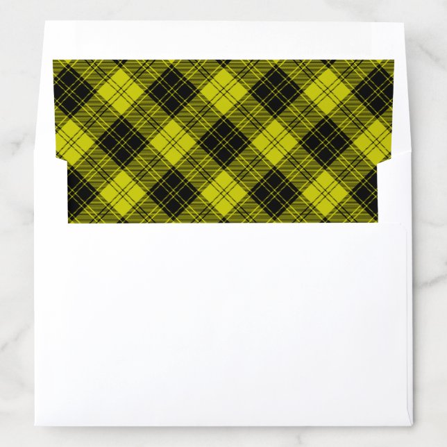 MacLachlan tartan yellow black plaid Envelope Liner (In Envelope)