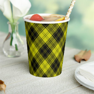 MacLachlan tartan yellow black plaid Paper Cups