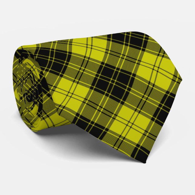 MacLachlan tartan yellow black plaid Tie (Rolled)