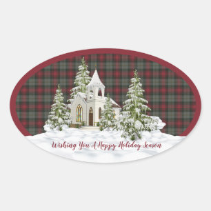 MacLachlan Weathered Original Scottish Tartan Oval Sticker