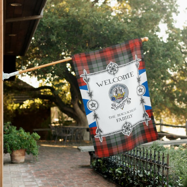 MacLachlan Weathered Tartan Garden Flag - Clan Bad (In SItu)