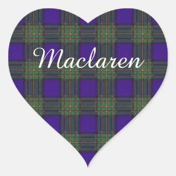 Maclaren Clan Plaid Scottish Tartan Heart Sticker by TheTartanShop at Zazzle